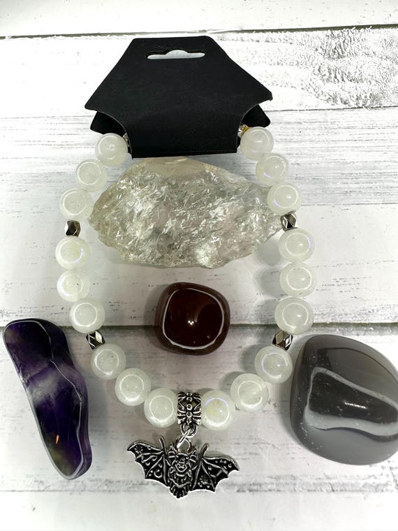 Moonstone 8MM Gemstone Batty Bracelet