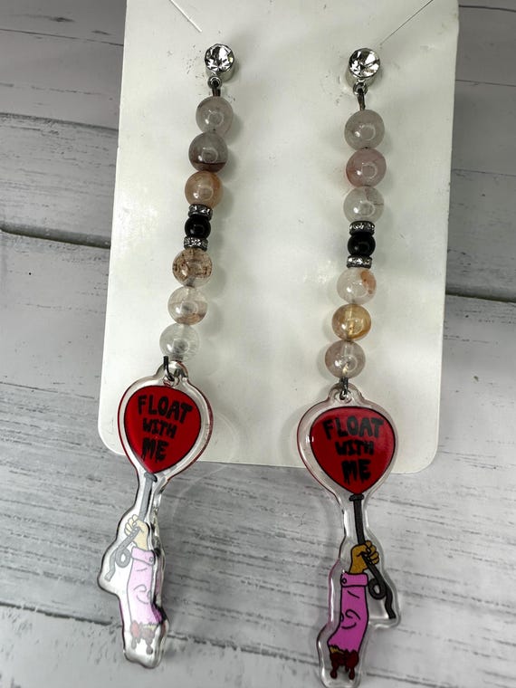 Blood Quartz & Black Obsidian Gemstone Float With Me Earrings