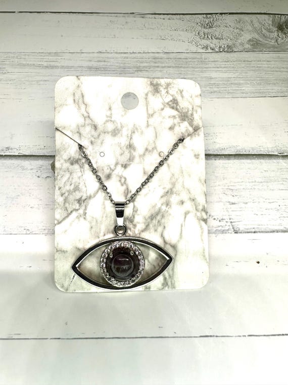 Amethyst Gemstone Evil Eye Necklace