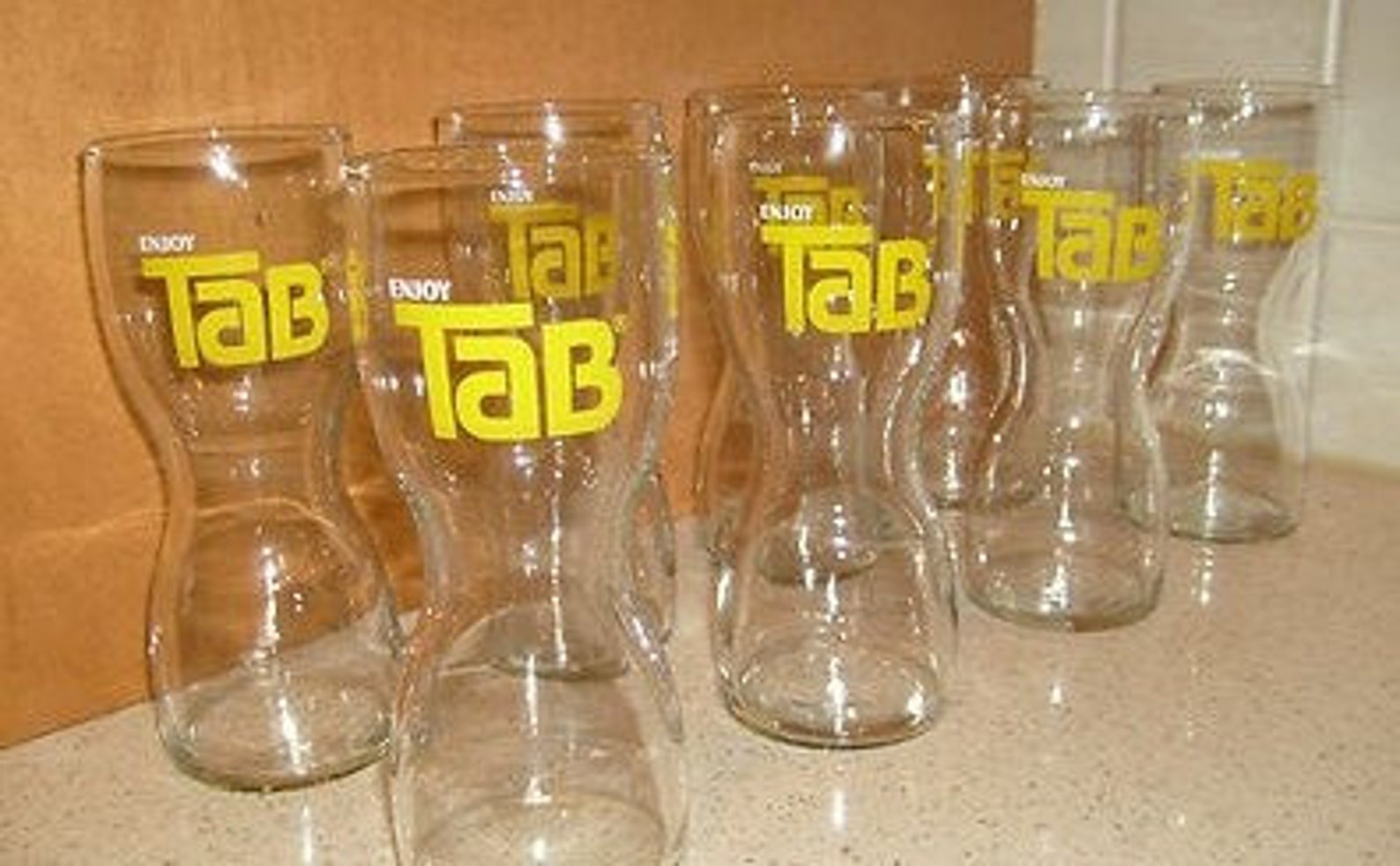 SET OF 8 Vintage Tab Hourglass Shaped Drinking Glasses Etsy