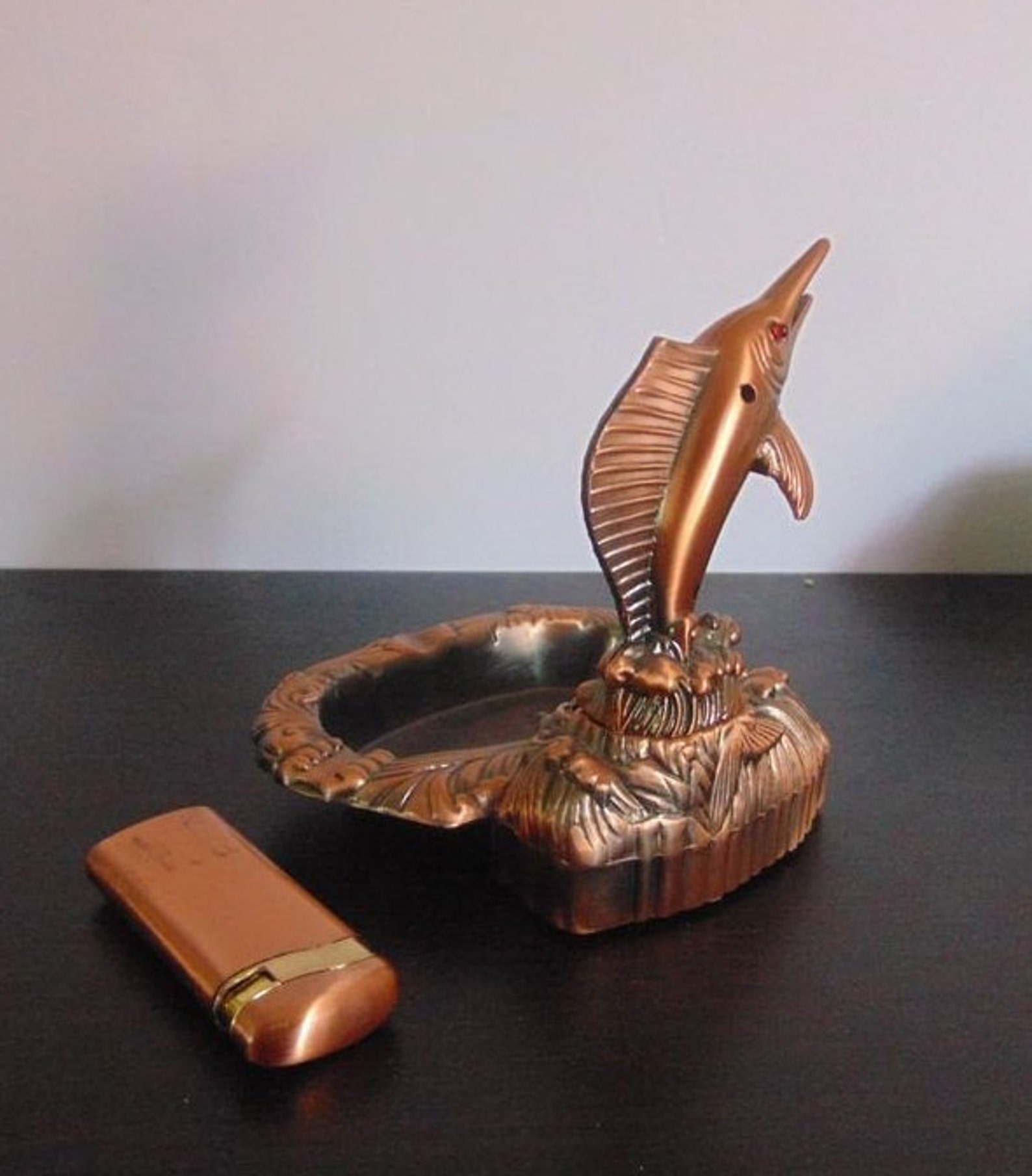 Rare Find Old Vintage Nickel/Chrome Swordfish Ashtray/Lighter Etsy