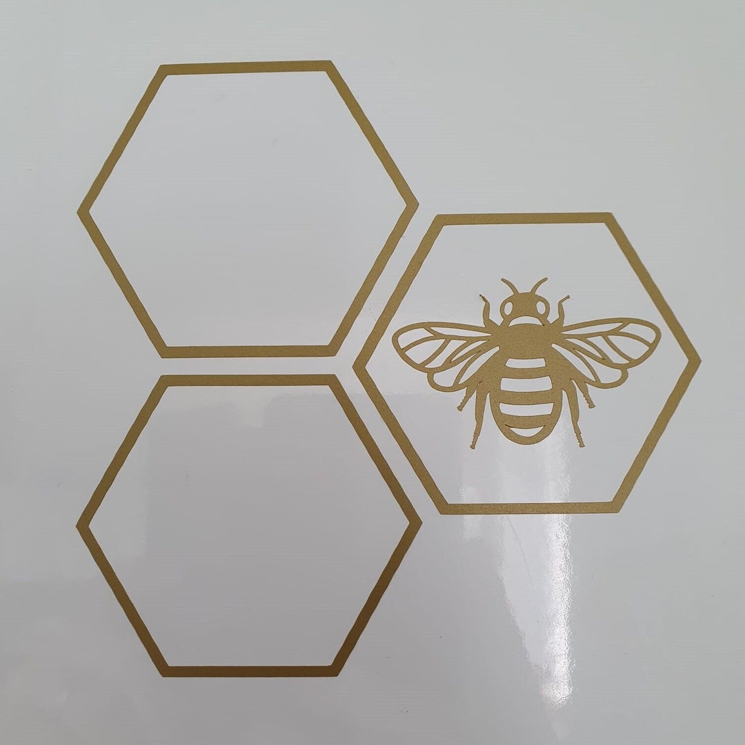 Hyper Bee Sticker Kit Bee Decal Sticker Set- 3 Honeycomb and Bee - Etsy