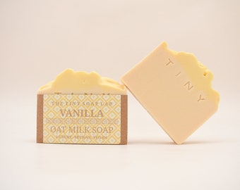 TINY Vanilla Oat Milk Bath Soap, Handmade, Vegan, Plastic free