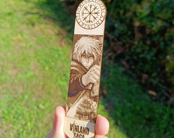 Marcapáginas Vinland Saga de madera de manga y anime