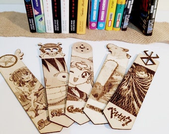 Manga and anime wooden bookmark