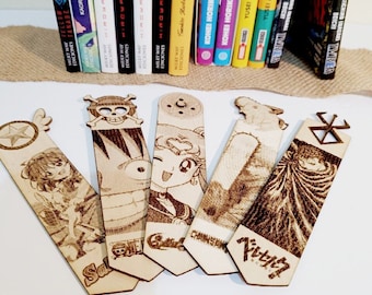 Manga and anime wooden bookmark