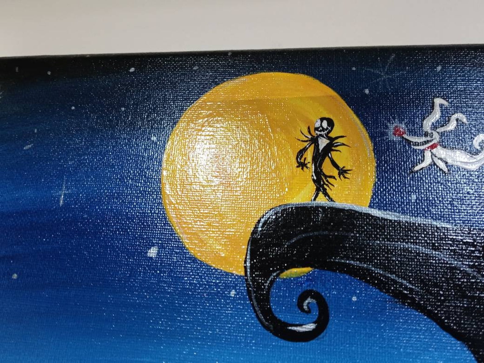 8x10 Stretched Canvas Nightmare Before Christmas Painting Etsy