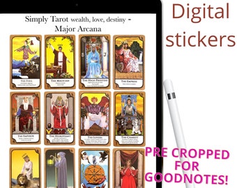 Simply Tarot Deck Stickers, Goodnotes, Printable (Digital Download)