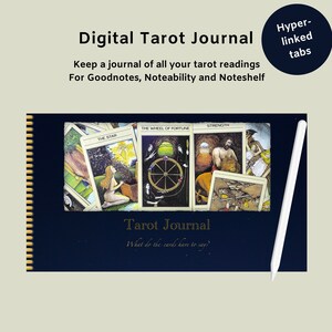 Digital Tarot Journal for recording your tarot card readings, tarot card notes, tarot diary, tarot notebook