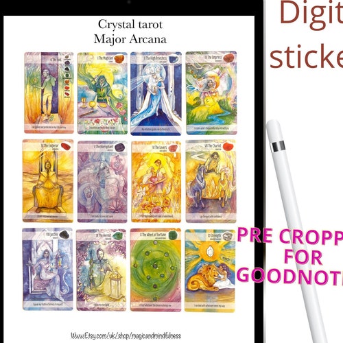 Digital Tarot Card Stickers for Goodnotes & Other PDF Etsy