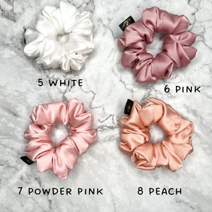 Eleganter scrunchies fur Frauen , Haarschmuck aus seide satin , Scrunchie seide satin fur Haare Bild 3