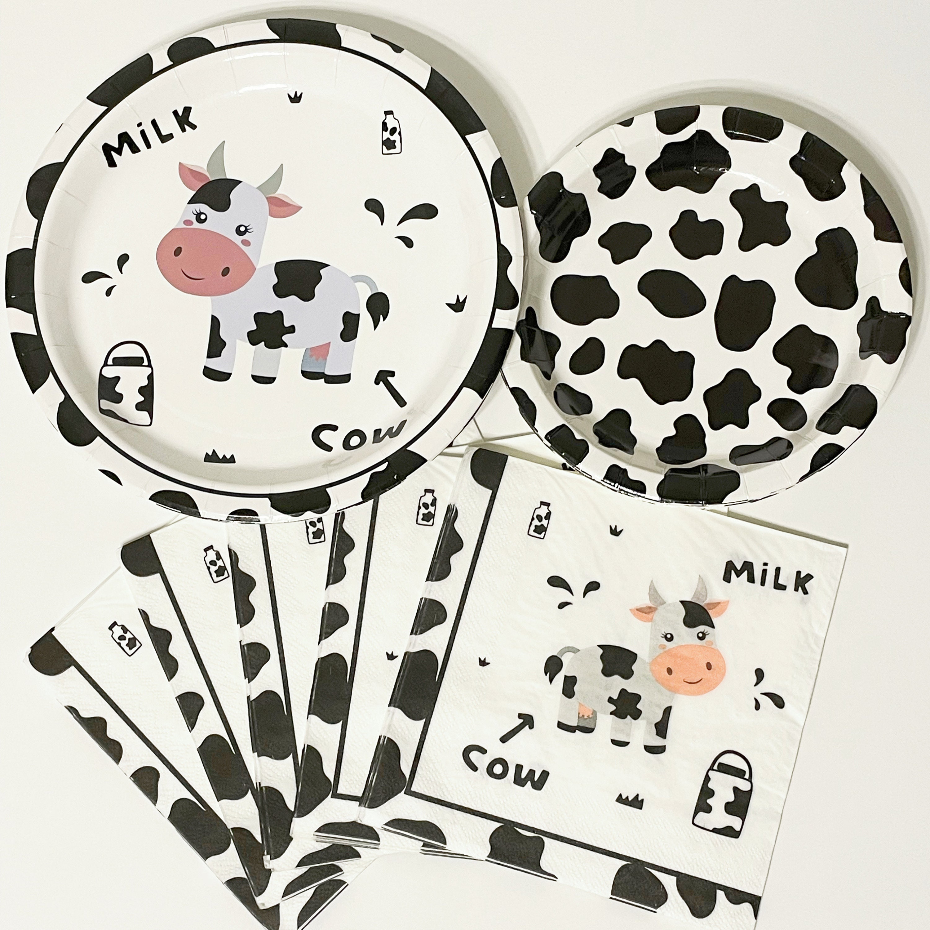 Cow Plates Cow Napkins Cow Birthday Party Cow Baby Shower Farm Party Farm Animals Farm Plates Barnyard Farm Party Decorations