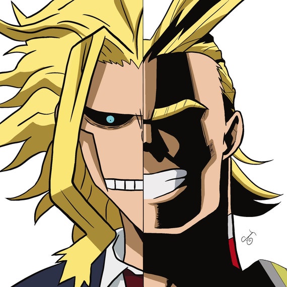 All Might Two Forms Print Etsy