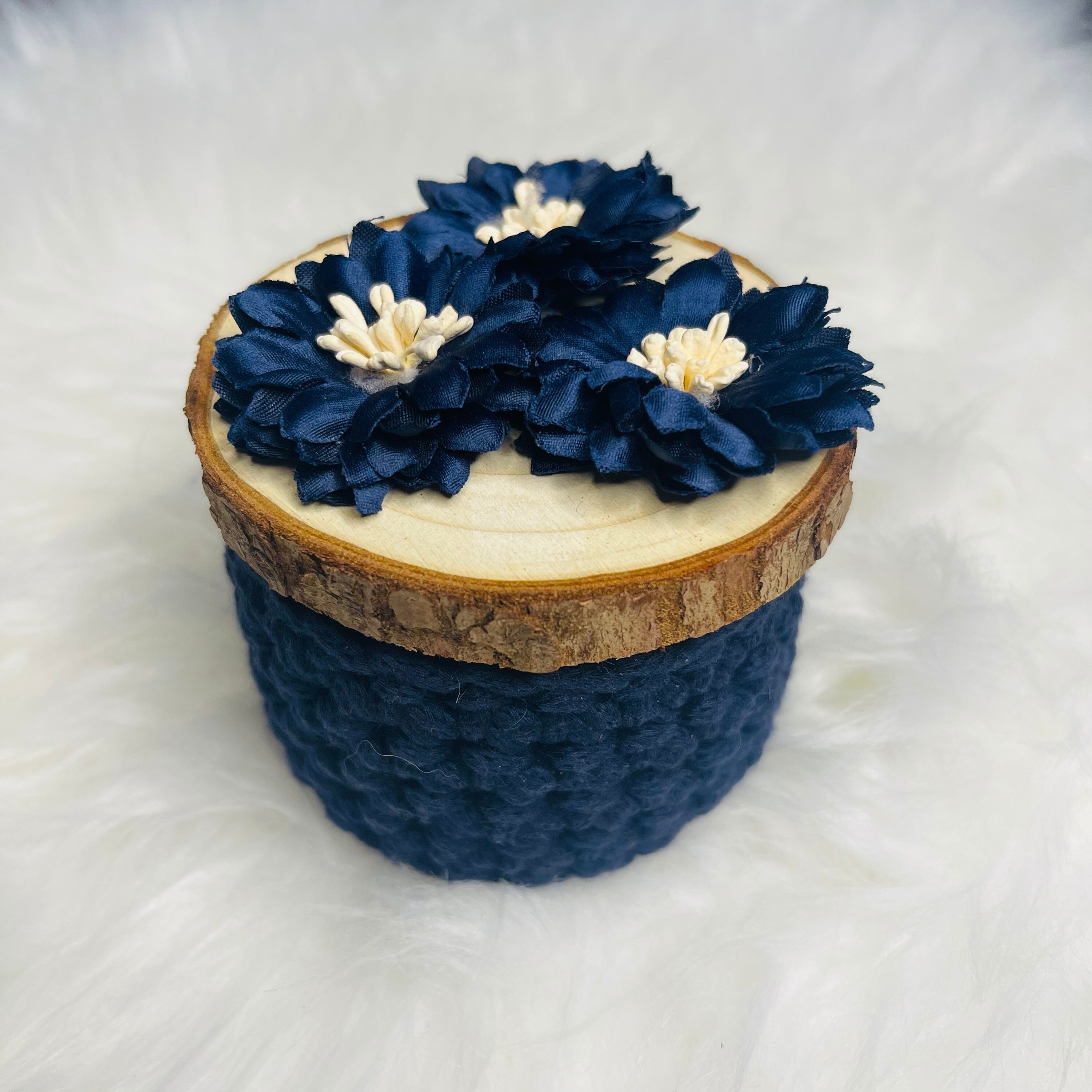 Bougie Végétale Non Parfumée Crochet Coton Lavande Naturelle