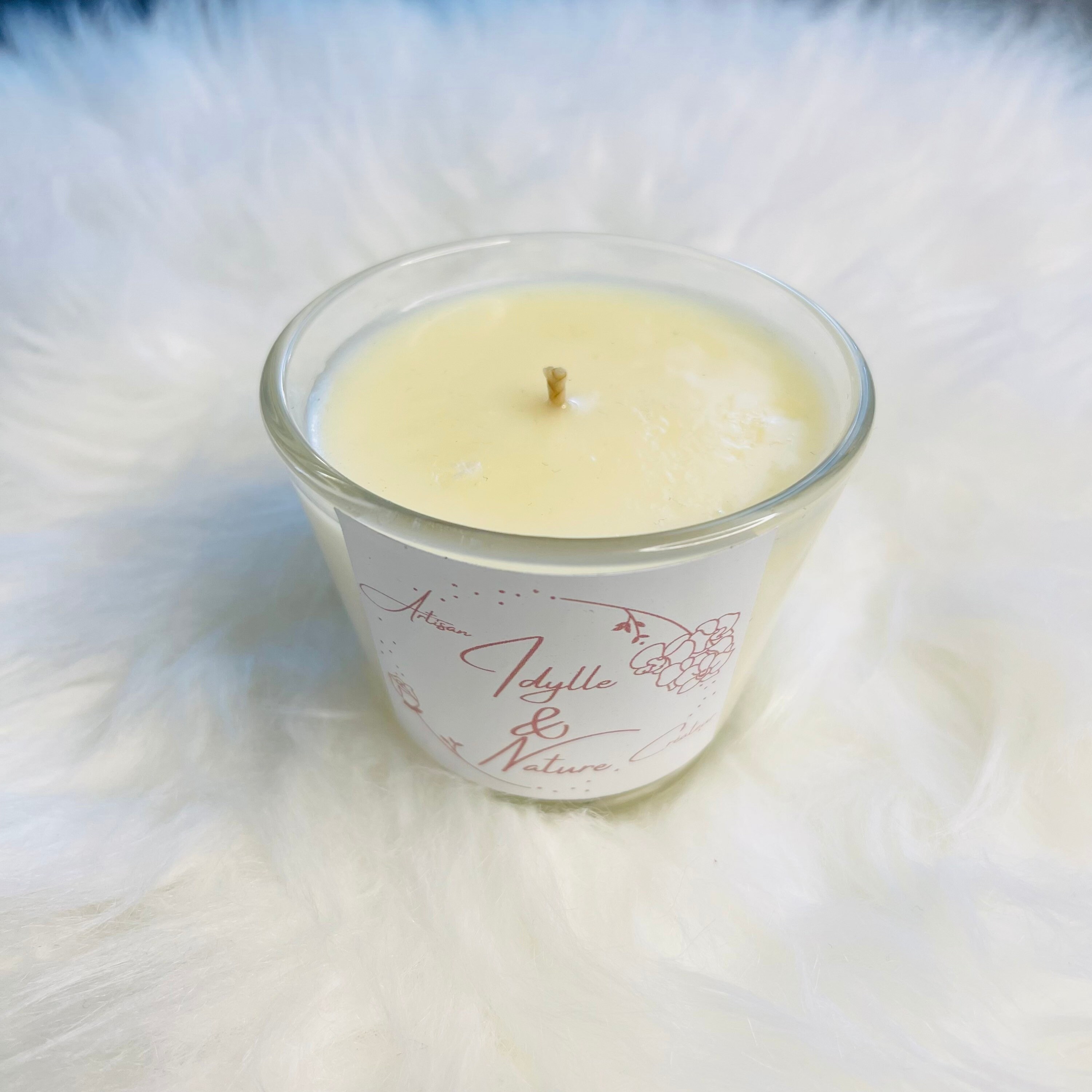 Bougie Naturelle Parfum 3 Au Choix Fleur d'oranger Barbe à Papa Pomme Cannelle