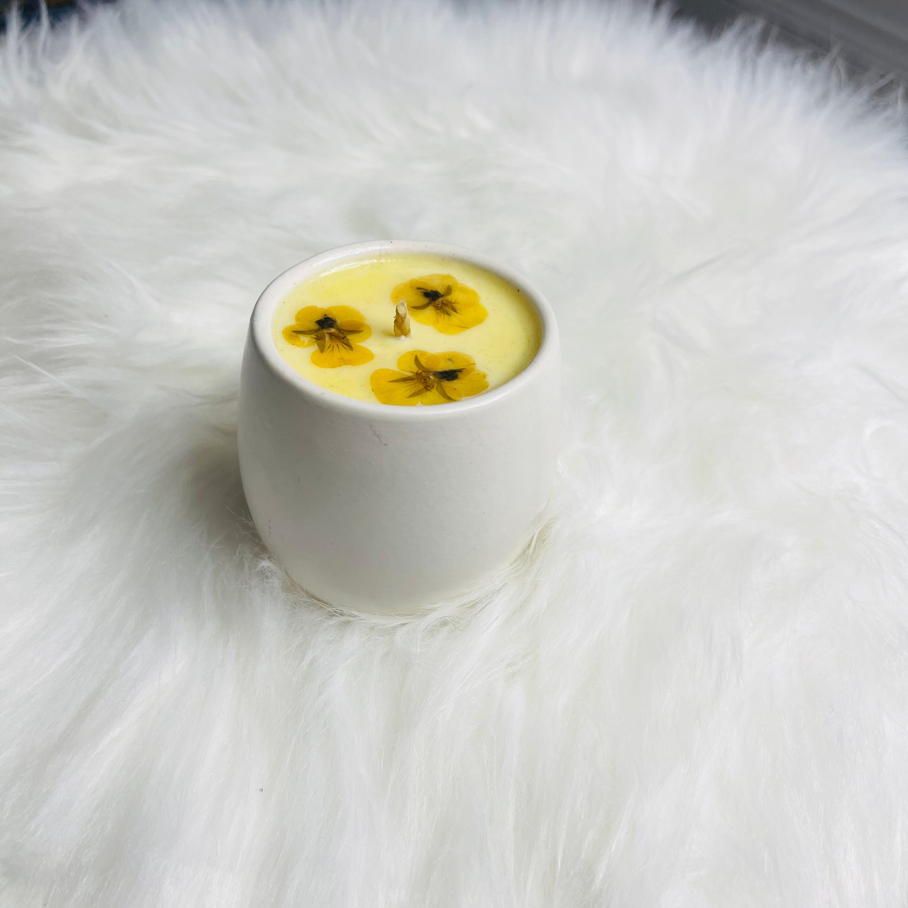 Bougie Déco Bohème Vanille Fleurie Cire Végétale Fait Main