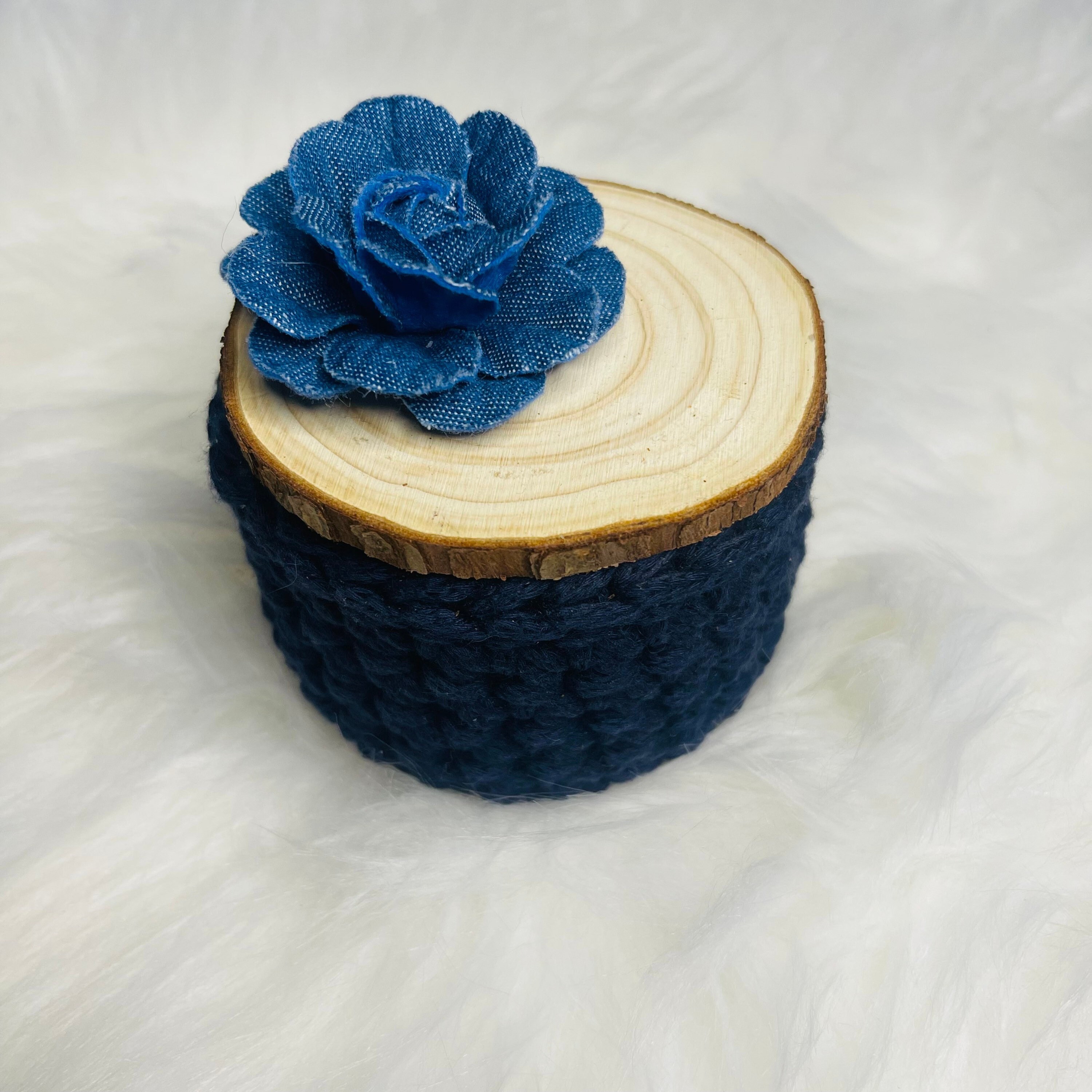 Bougie Végétale Non Parfumée Crochet Coton Lavande Naturelle