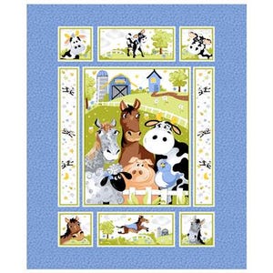 Barnyard Blues 36" Storybook - Susybee - Clothworks