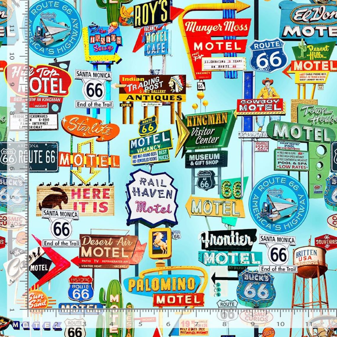 ROUTE 66 Collage - Timeless Treasures - - Etsy