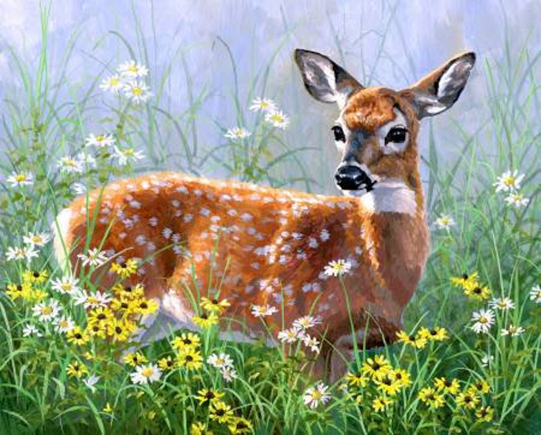 Spring Explorer Panel - Deer - Four Seasons by David Textiles - 32842 ...