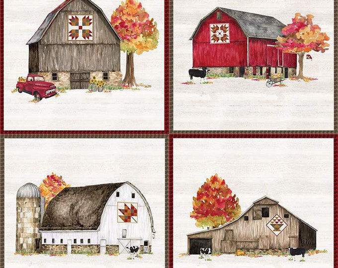 Fall Barn Quilts Panel by Tara Reed for Riley Blake Designs PD12205