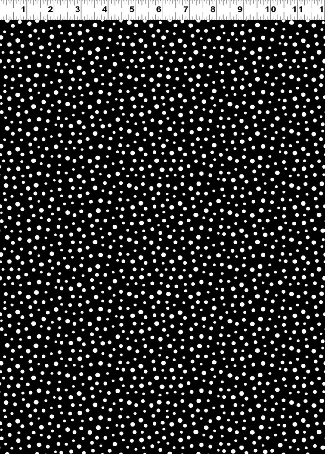 IRREGULAR Dot, Susybee, Black With White Dots by Clothworks SB20171199