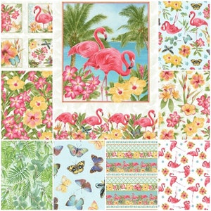 Henry Glass - Pink Paradise - Jane Shasky - Cotton Fabric By the yard or panel -C