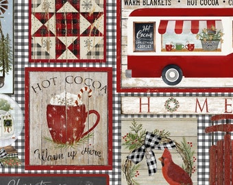 A Christmas to Remember - Home Patch - 3 Wishes Fabric - by Beth Albert  - 19525 Multi -C