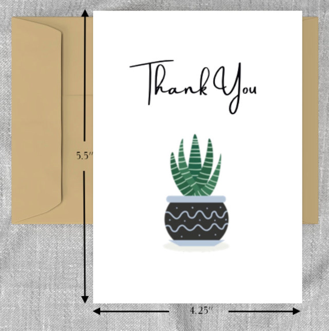 Thank You Card Plant Design Printable Card Digital Card | Etsy