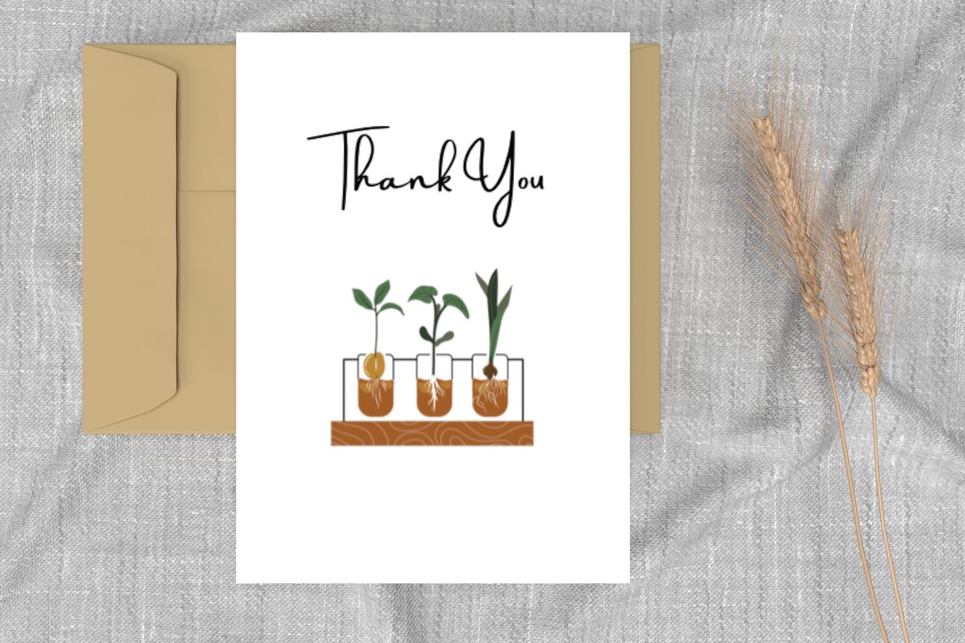 Thank You Card Plant Design Printable Card Digital Card - Etsy