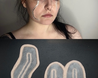 Encapsulated Silicone Cyborg Prosthetics, cyberpunk, robot, sfx, fancy dress, makeup