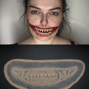 Stretched Smile Prosthetic, Joker, Gore, Blood, Halloween, Cosplay, Halloween, Scifi, Fantasy, SFX, Makeup