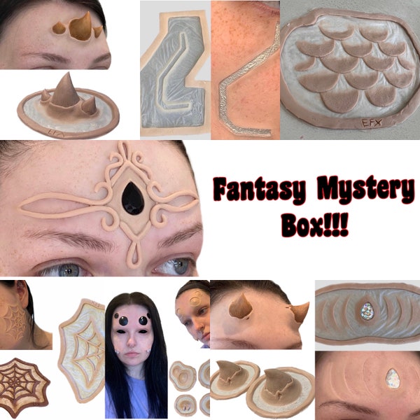 Fantasy Mystery Box, Prosthetic Make up, Scifi, SFX, Cosplay, Larp, Fancy Dress, Fairy, Elf, Mermaid, Horns, Devil, Cyborg, Spider