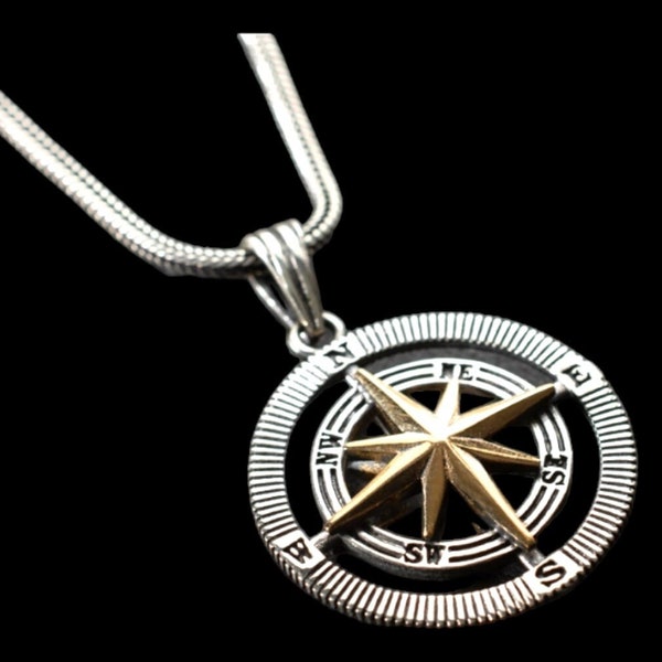 Compass Necklace Men Compass Pendant Men Jewellery Gift Men Necklaces For Men Pendants For Men Mens Compass Dad Gift For Necklace Men