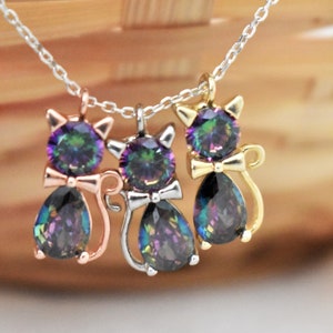 Silver Mystic Cat Necklace * Cat Lover Gift Jewelry * Kitten Cat Necklace * Cute Necklace * Animal Lover Gift Jewelry * Jewelry Gift For Mom