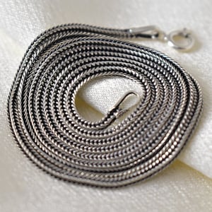 Foxtail Chain For Necklace, Oxidized Chain For Jewelry, Byzantine Chain For Pendant,Men And Women Chain Necklace, Mens Silver Chain Necklace
