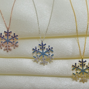 Collana fiocco di neve in argento sterling * Collana fiocco di neve in argento per donna * Regalo di gioielli fiocco di neve per lei * Collana fiocco di neve invernale
