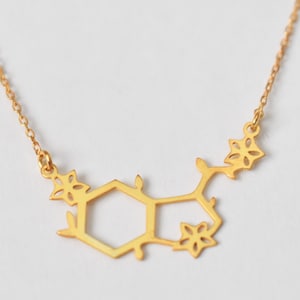 Chemistry Teacher Necklace, Serotonin Necklace, Moleculer Jewelry gift for Women, Happiness Hormone Necklace, Science Teacher Gift for Her