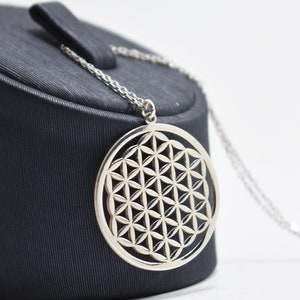 Flower Of Life Necklace, 925 Sterling Silver Flower Of Life Pendant, Sacred Geometry Jewelry, Yoga Jewellery, Flower Gift Spiritual Jewelry