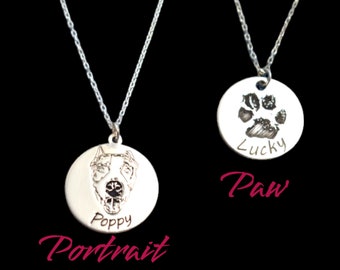 Custom Paw Print Necklace Pet Photo Portrait Necklace Paw Print Pendant  Dog Paw Print Necklace Custom Dog Necklace Actual Paw Print Jewelry