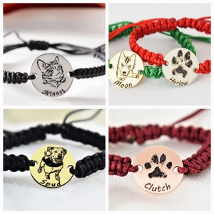 Paw Print Bracelet Custom Dog Portrait Bracelet Pet Memorial Gift Pet Bracelet Dog Memorial Gift Dog Remembrance Gift Pet Memorial Bracelet