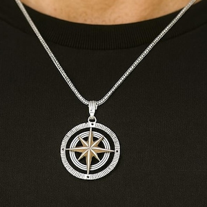 Kompass Halskette Männer Kompass Anhänger Männer Schmuck Geschenk Männer Halsketten für Männer Anhänger für Männer Herren Kompass Papa Geschenk für Halskette Männer