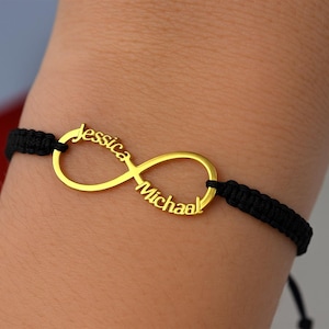 Personalized Couple Bracelet * Two Name Bracelet * Love Two Name Bracelet * Mom Bracelet With Kids Names * Couples Gift * Gift For Her