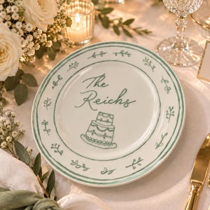 Personalized Hand Painted Wedding Keepsake Ceramic Cake Plate