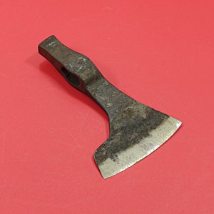 Hand Forged High Carbon Steel Hatchet: Carved Viking Axe