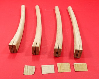 Hickory Axe Handle Lot: 15.7" Goosewing Broad Axe, Hewing Tool