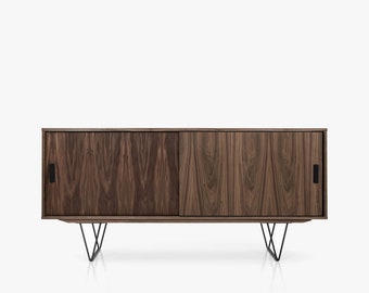 Mid-century sideboard, dresser, commode, credenza made of walnut vaneer - Livlo O-S06