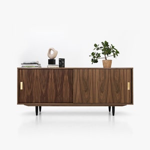 Mid-century sideboard, dresser, commode, credenza made of walnut vaneer - Livlo O-S06