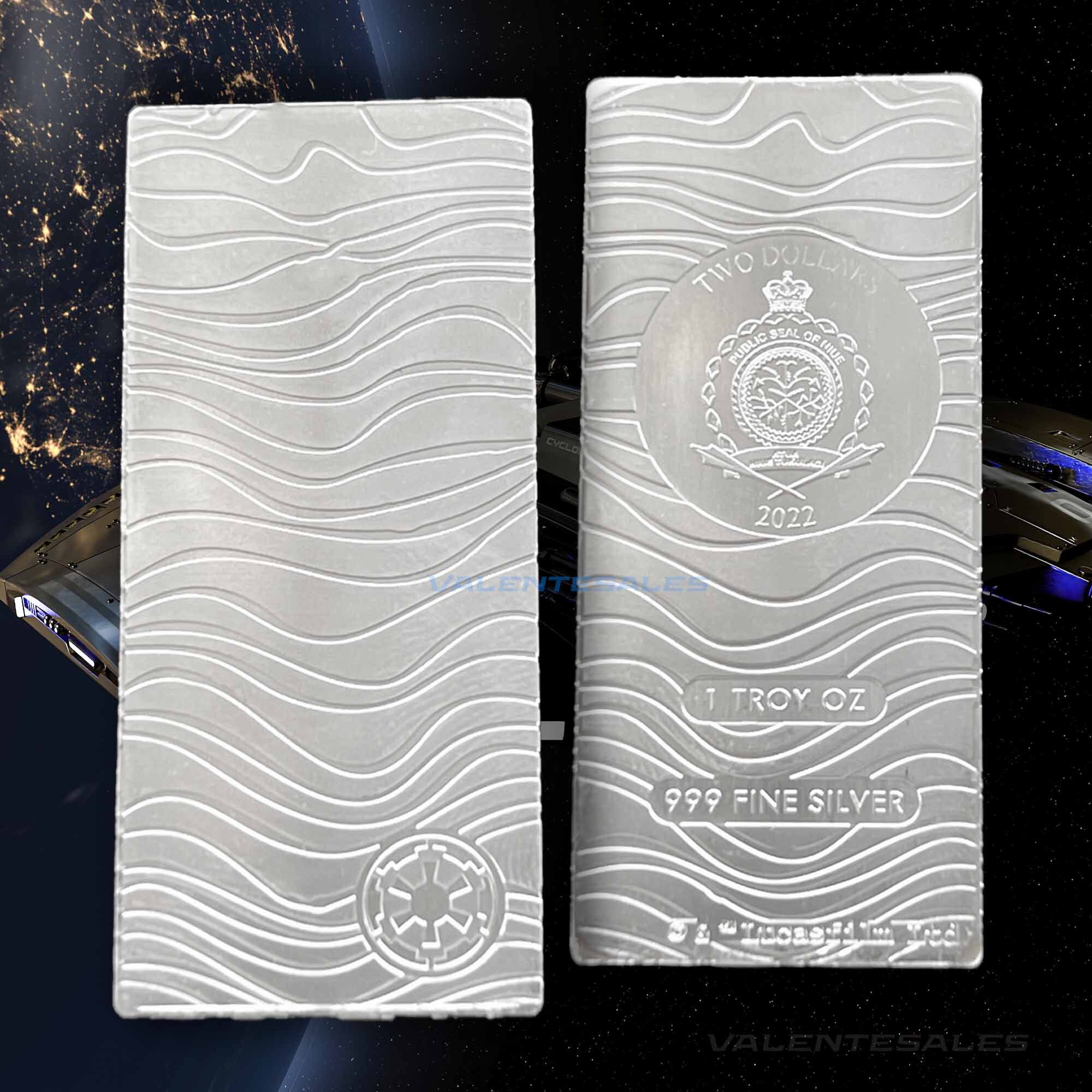 1 oz Silver Star Wars Official Mandalorian Beskar Bar Niue