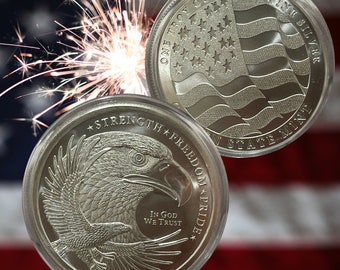 1 oz Silver Double Eagle Round| .999 Commemorative piece + Free capsule & gift pouch